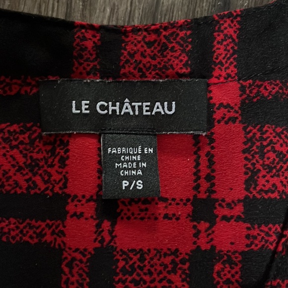 LE CHATEAU Black & Red Plaid Blouse - Picture 5 of 6